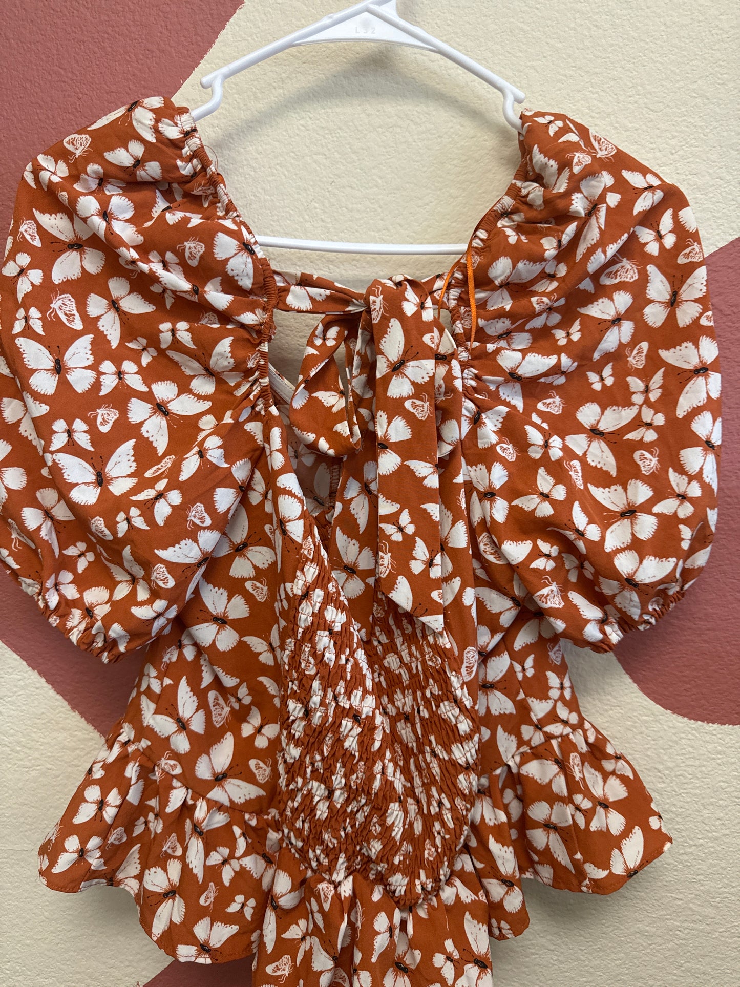 Orange Butterfly Blouse M