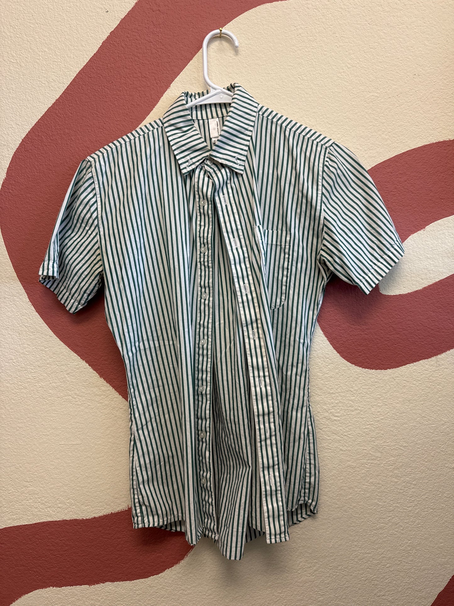 Green Stripe Shirt XS