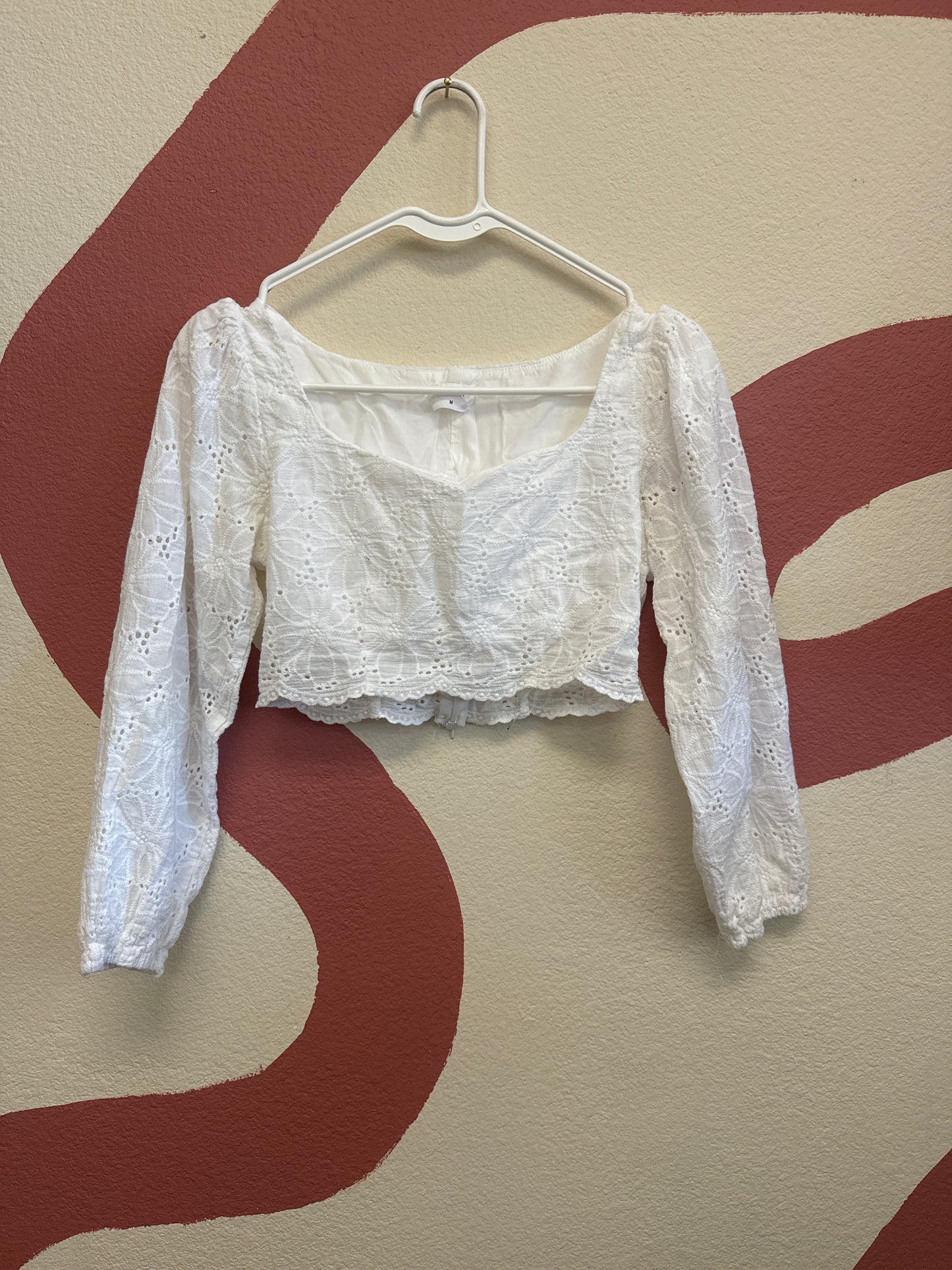 Crop long sleeve White M