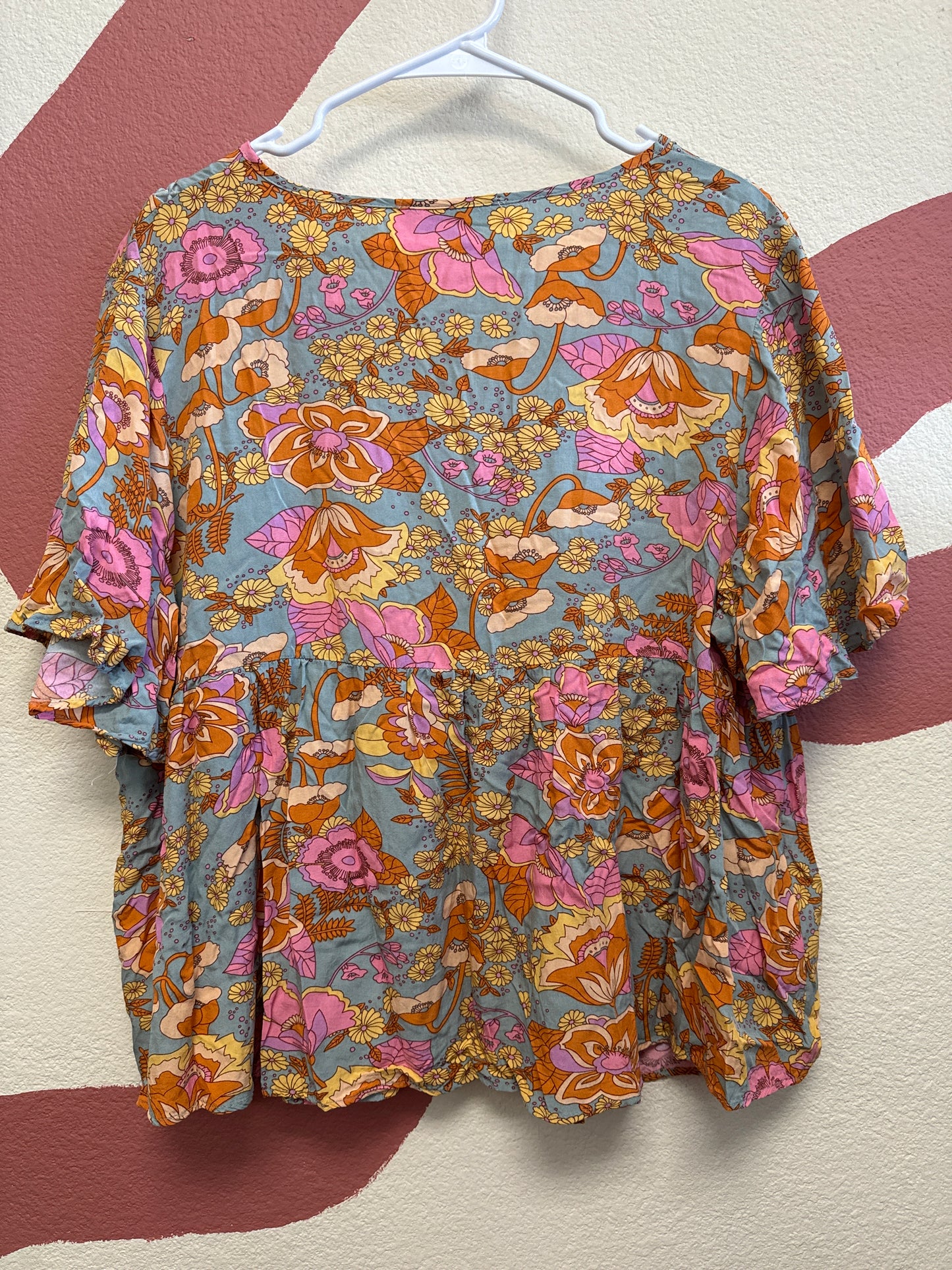 2X floral blouse