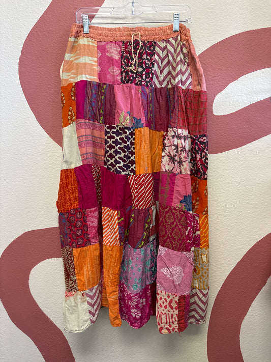 Patchwork Boho Skirt XL