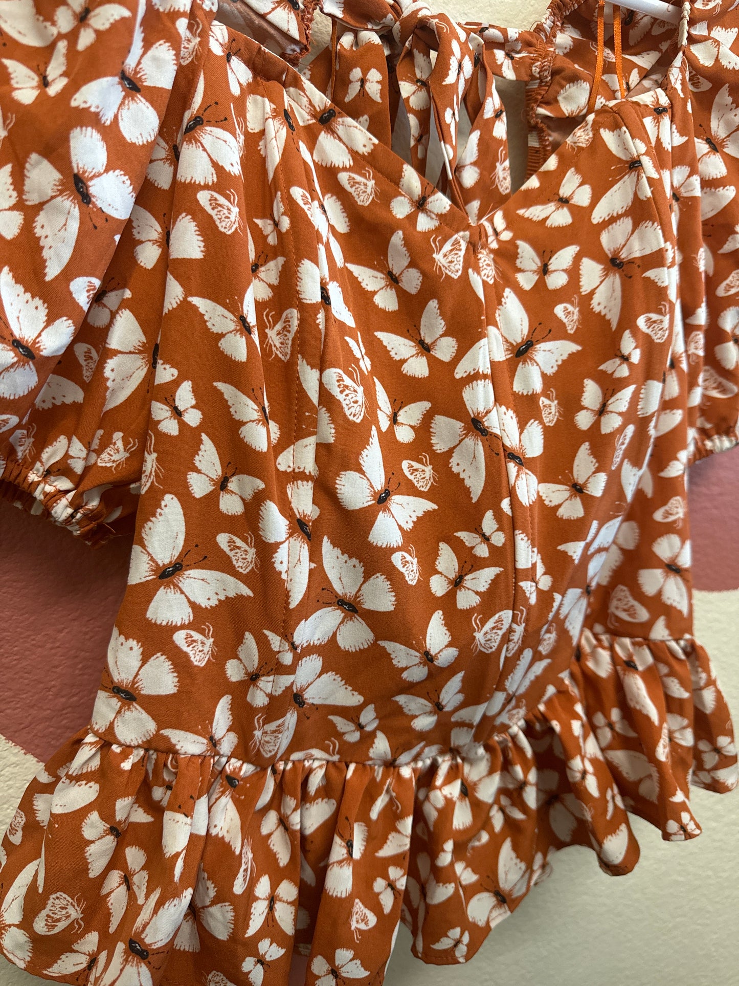 Orange Butterfly Blouse M